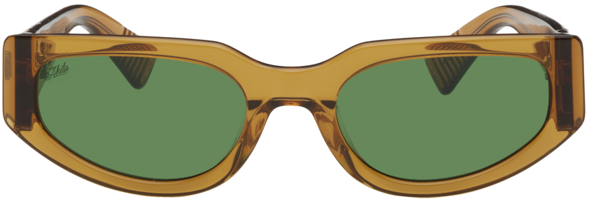 Akila Orange Outsider Sunglasses In Orange Frame/ Green