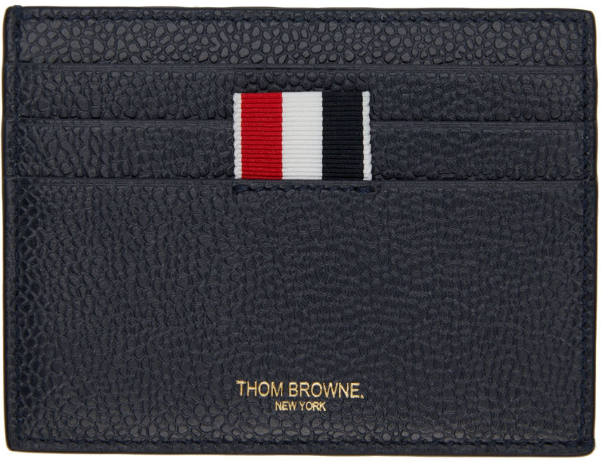 Thom Browne Navy 4-bar Card Holder In 415 Navy