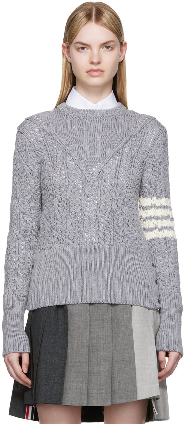 Gray 4-Bar Sweater