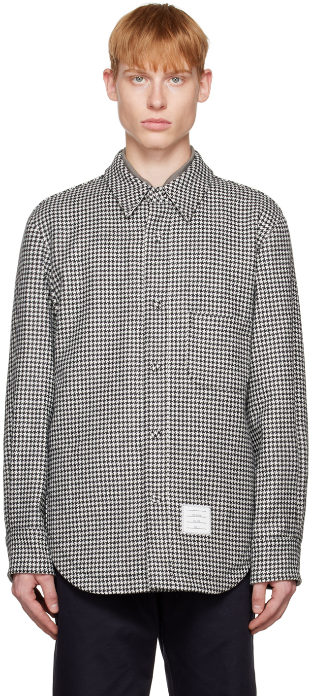 Black & White Houndstooth Jacket by Thom Browne on Sale