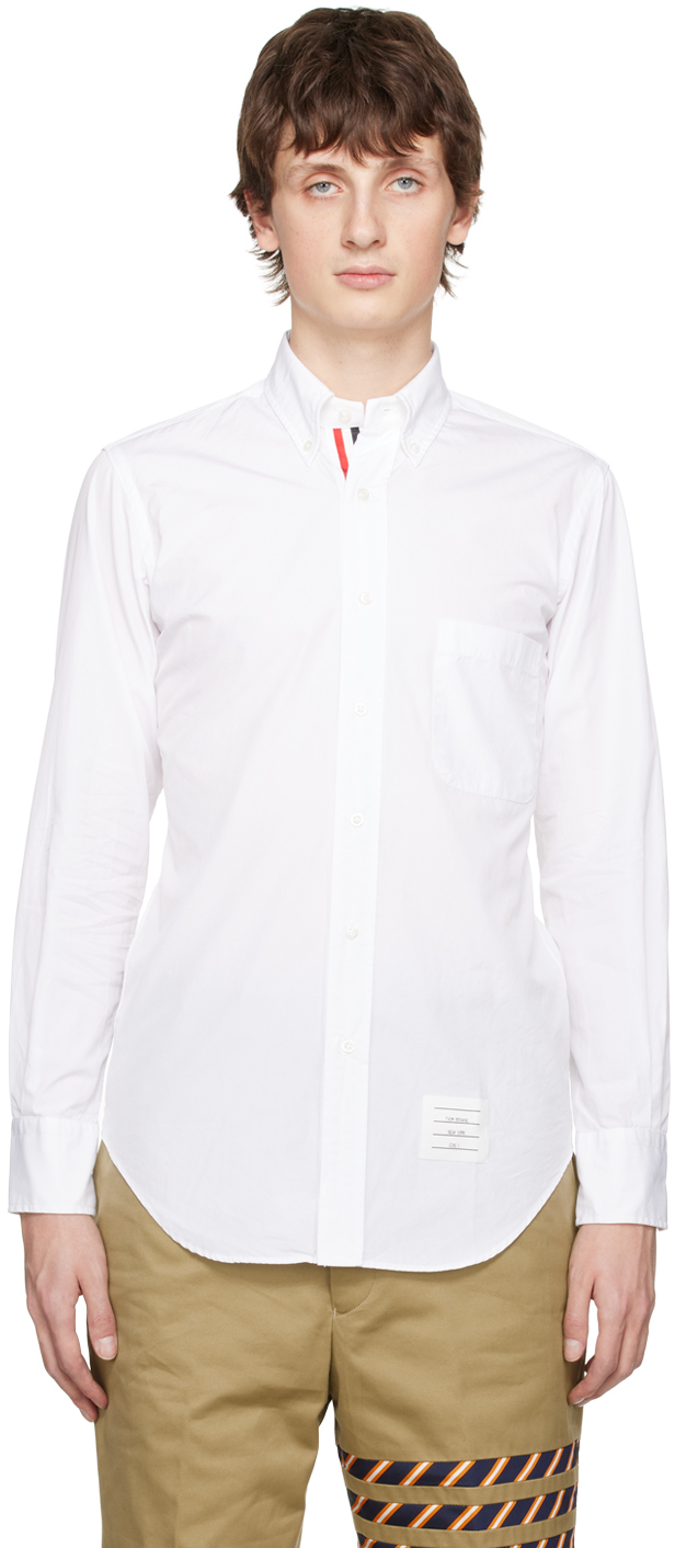 Shop Thom Browne White Patch Shirt In 100 White
