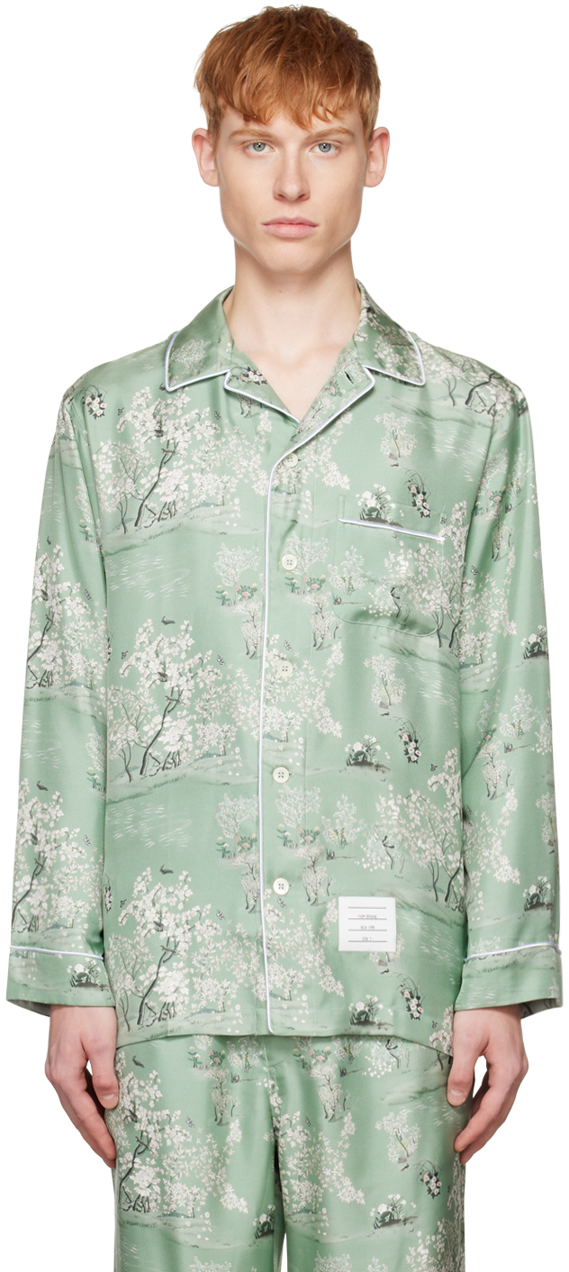 Green Floral Pyjama Shirt