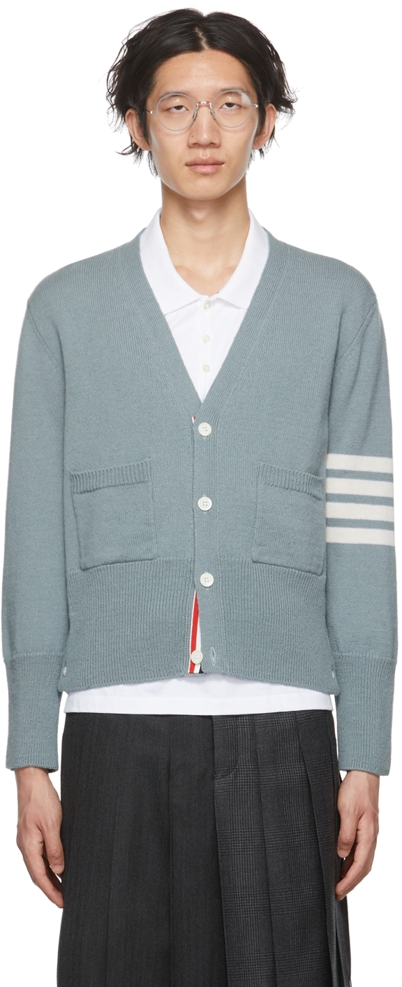 Thom browne hotsell blue cardigan