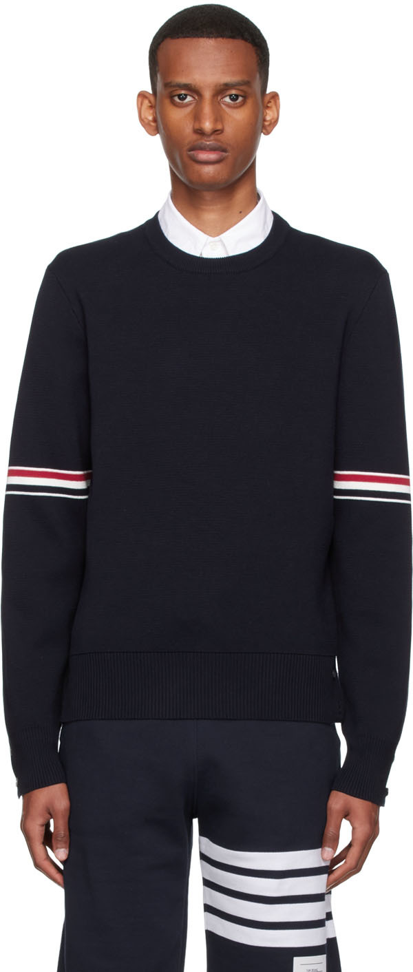 Thom Browne: Navy Cotton Sweater | SSENSE