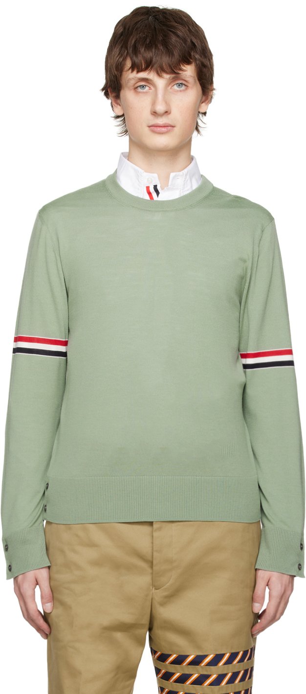 Thom Browne Green Armband Sweater In 350 Green