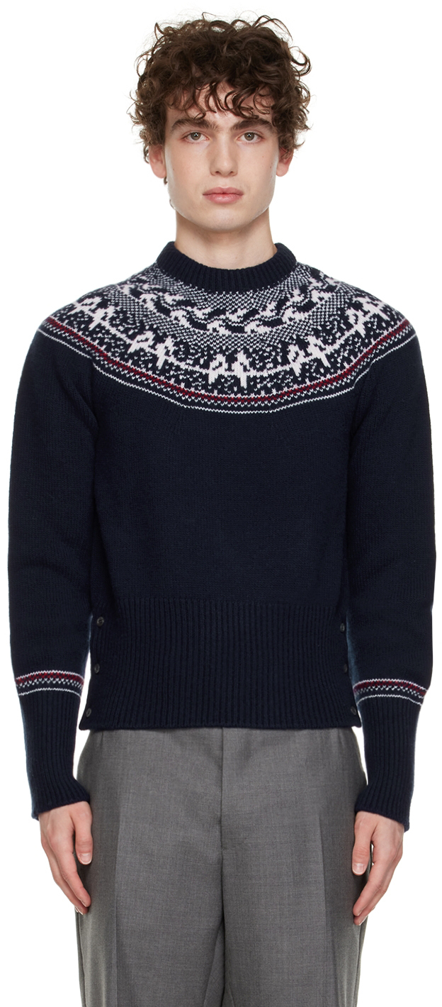Thom Browne Cotton Green Patch Turtleneck in Black for Men Mens Sweaters and knitwear Thom Browne Sweaters and knitwear 