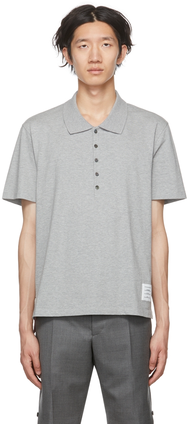 Thom Browne: Gray Cotton Polo | SSENSE Canada