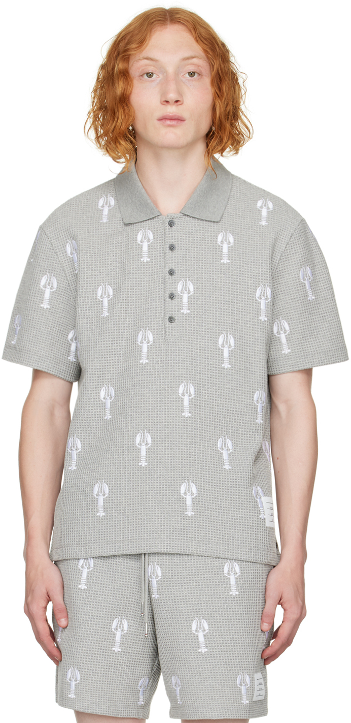 Thom Browne Gray Lobster Polo