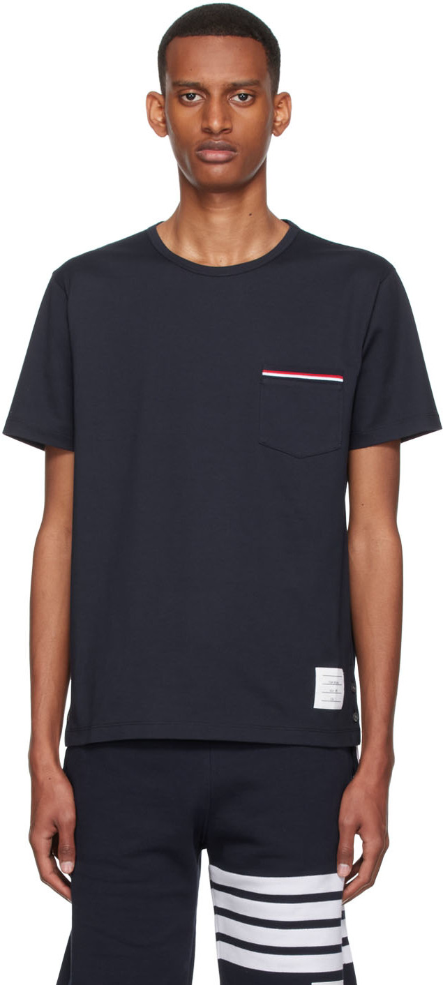 Thom Browne Navy Cotton T-Shirt