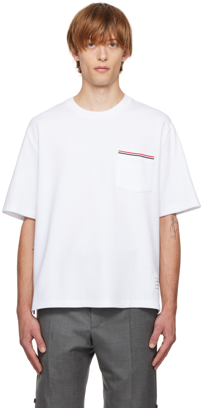 Thom Browne: White Pocket T-Shirt | SSENSE
