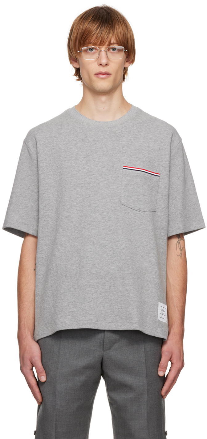Shop Thom Browne Gray Pocket T-shirt In 055 Lt Grey