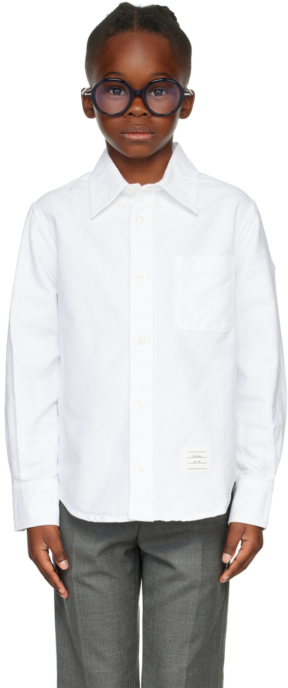 Kids White Point Collar Shirt by Thom Browne | SSENSE