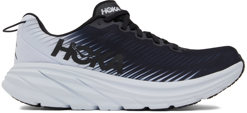 Hoka One One: Black & White Rincon 3 Sneakers | SSENSE Canada