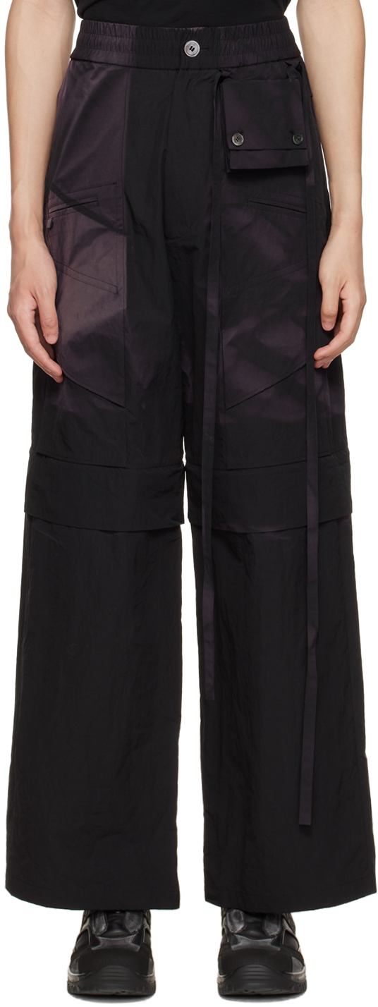 JiyongKim: Black Sun-Bleached Trousers | SSENSE