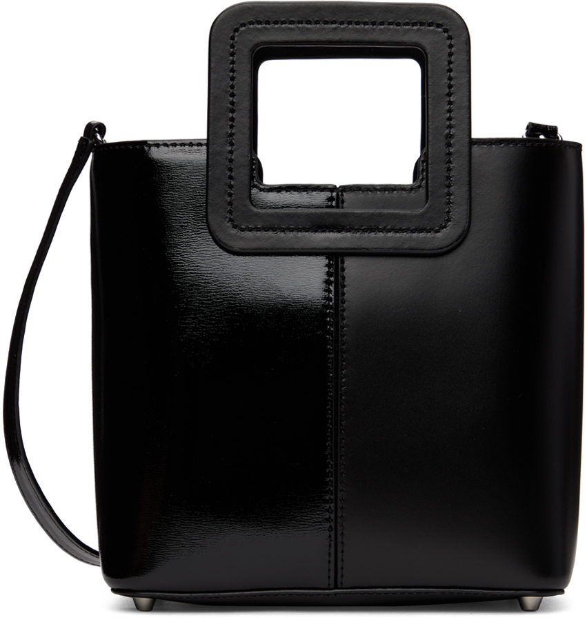 Staud: Black Mini Shirley Split Bag | SSENSE Canada