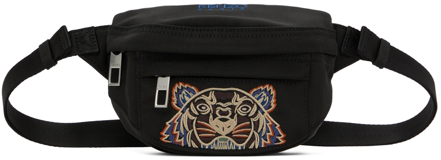 Kenzo Black Mini Kampus Tiger Belt Bag In 99i - Black