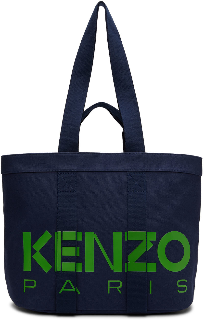 Kenzo Navy  Paris Large Tote In 77 - Midnight Blue