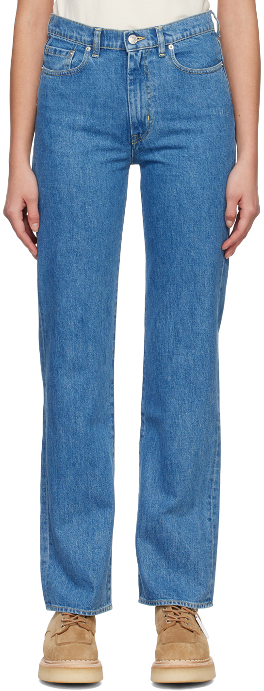 Kenzo Blue Asagao Straight Fit Jeans