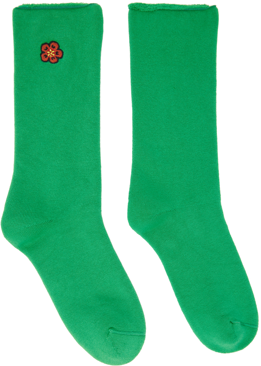 Green Kenzo Paris Boke Flower Socks