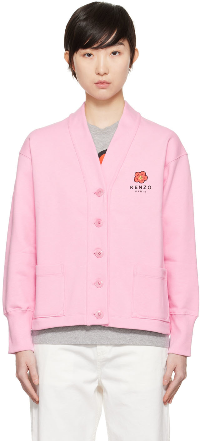 KENZO PINK KENZO PARIS 'BOKE FLOWER' CARDIGAN