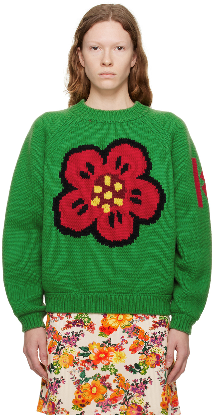 Kenzo Green Varsity Sweater