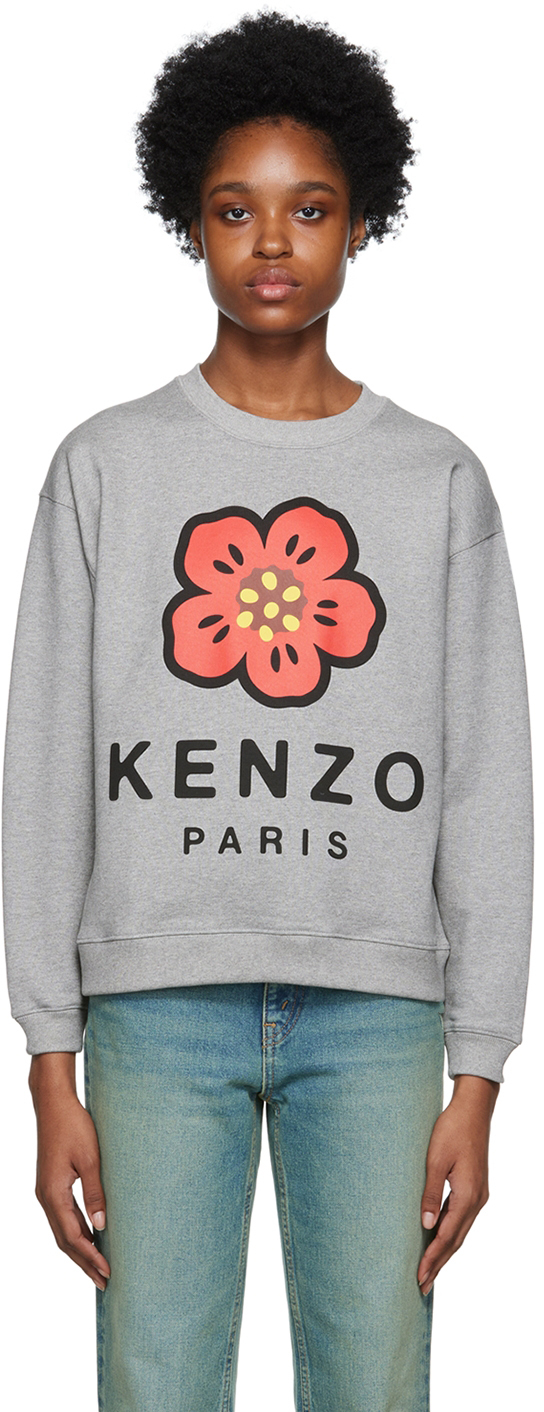 Kenzo Gray Kenzo Paris Boke Flower Sweatshirt