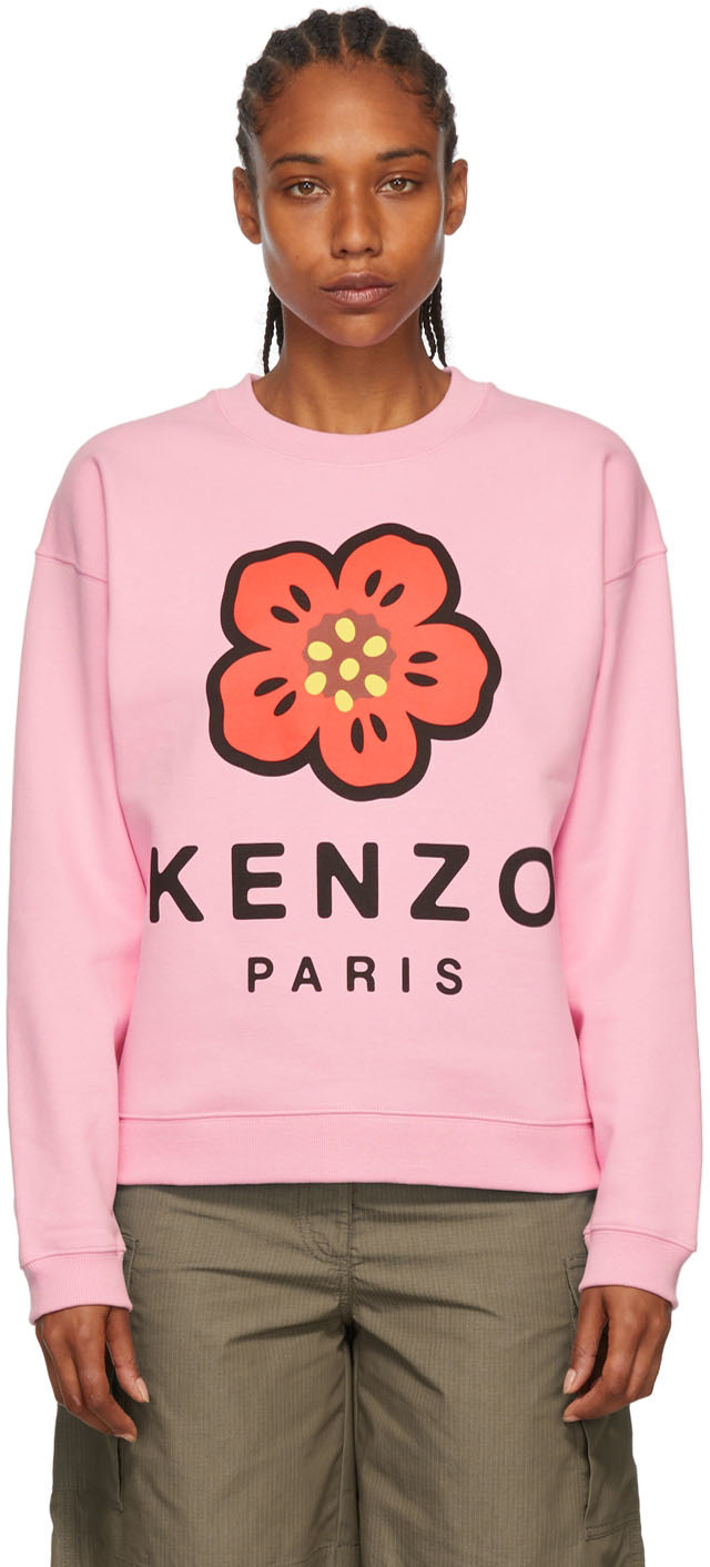 Shop Kenzo Pink  Paris Boke Flower Sweatshirt In 30 - Rose