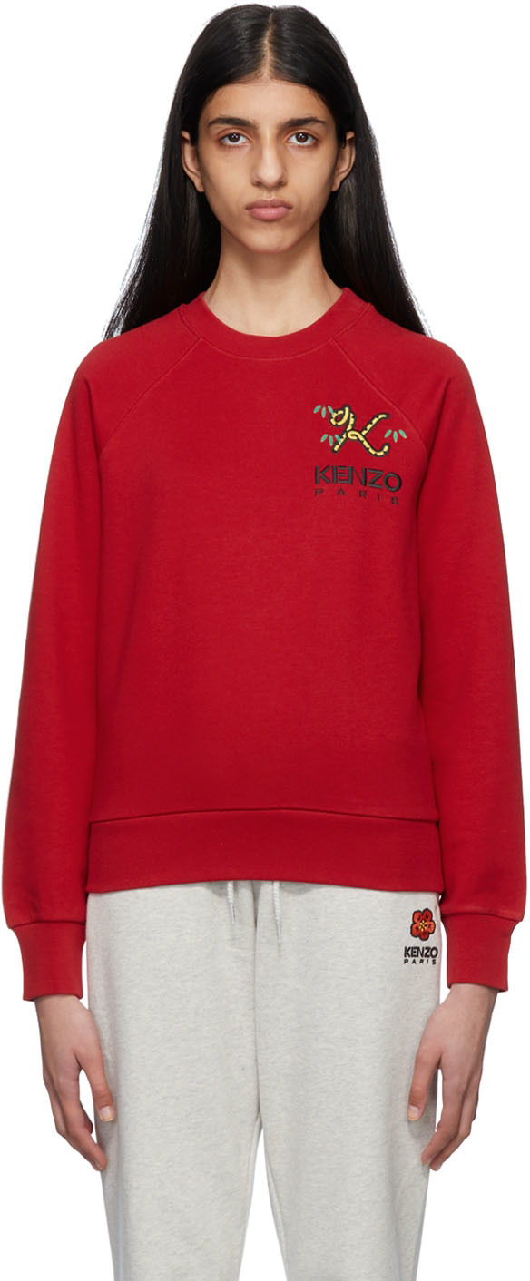 Red Kenzo Paris Tiger Tail K Sweatshirt by Kenzo on Sale