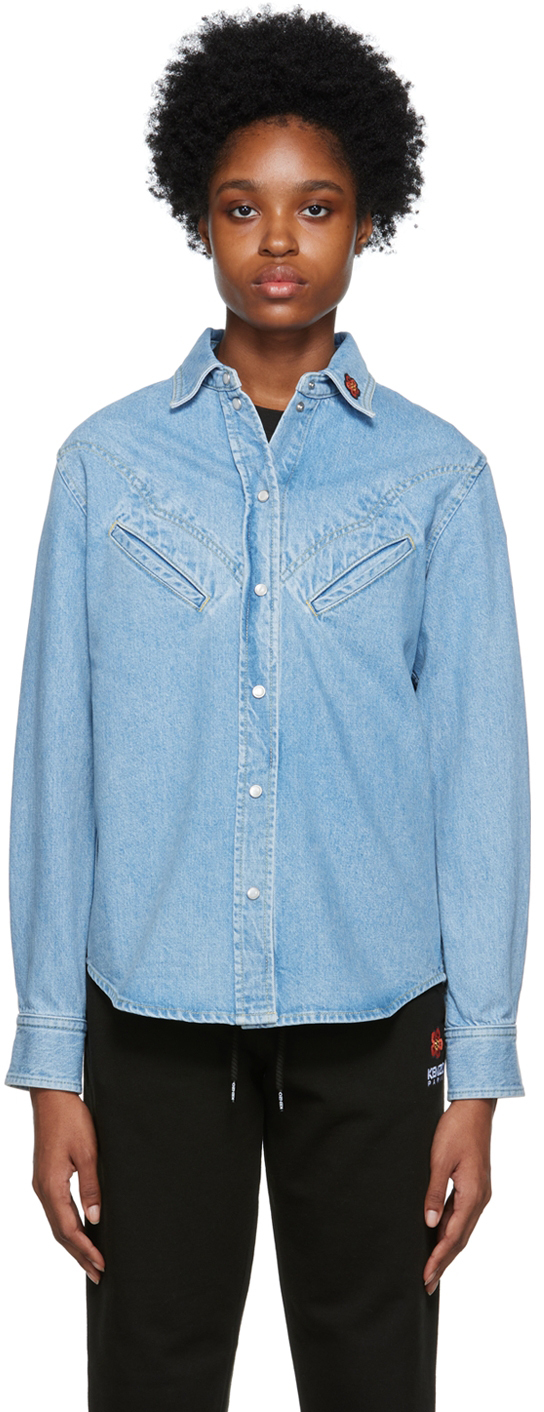 Blue Kenzo Paris Western Shirt