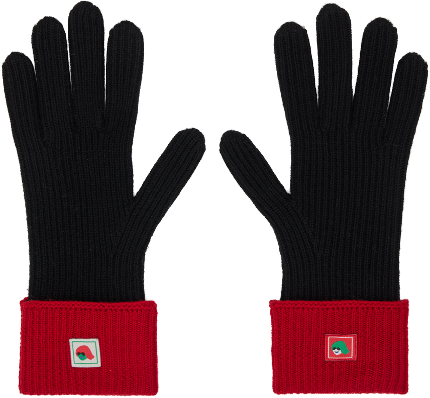 Black Kenzo Paris Wool Gloves