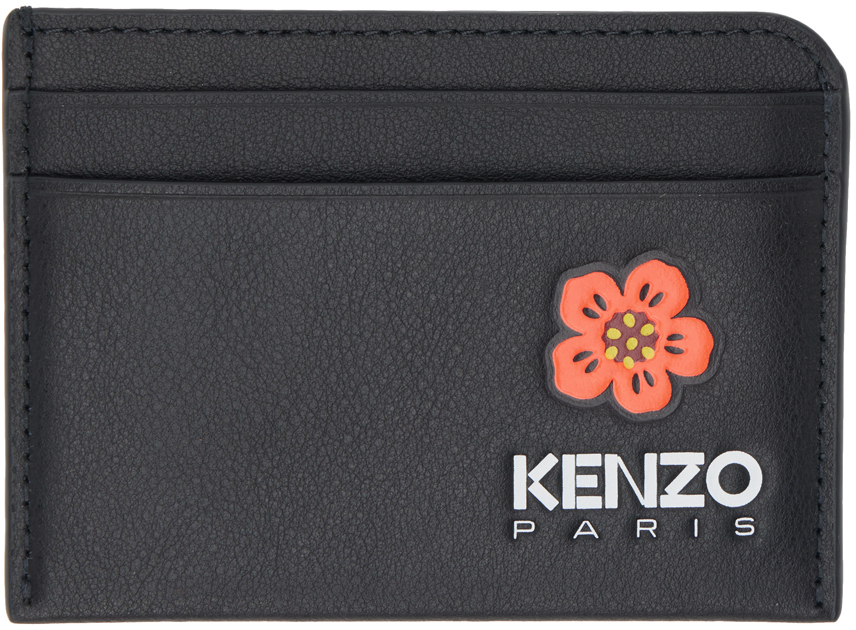 Black Kenzo Paris Boke Flower Card Holder