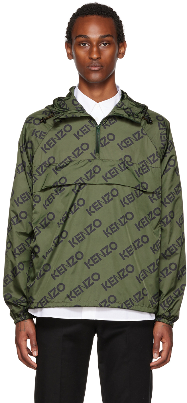 Kenzo: Khaki Kenzo Paris Windcheater Jacket | SSENSE