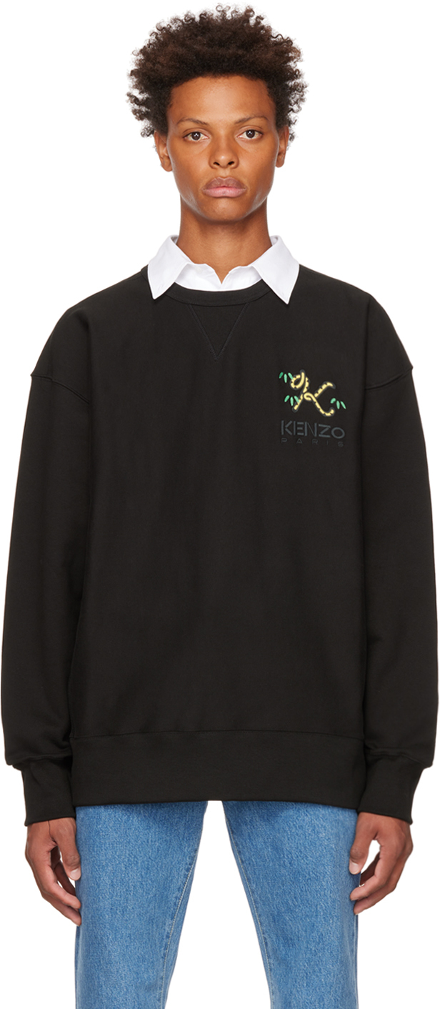 Kenzo: Black Kenzo Paris Tiger Tail K Sweatshirt | SSENSE