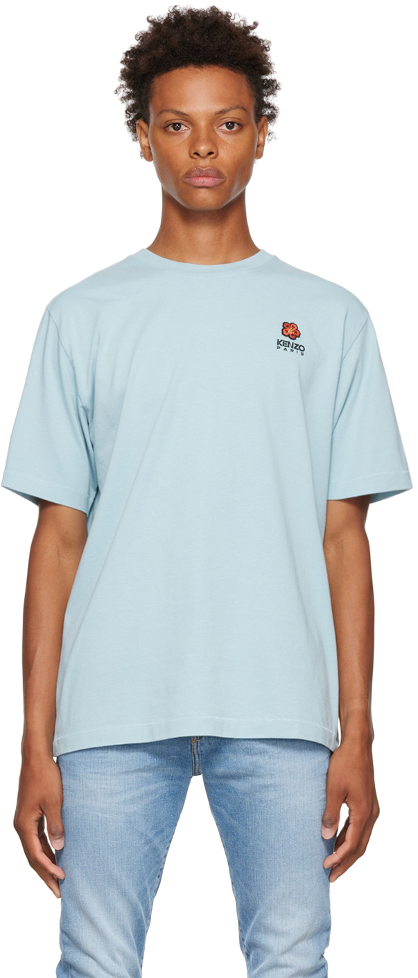Kenzo: Blue Logo T-Shirt | SSENSE