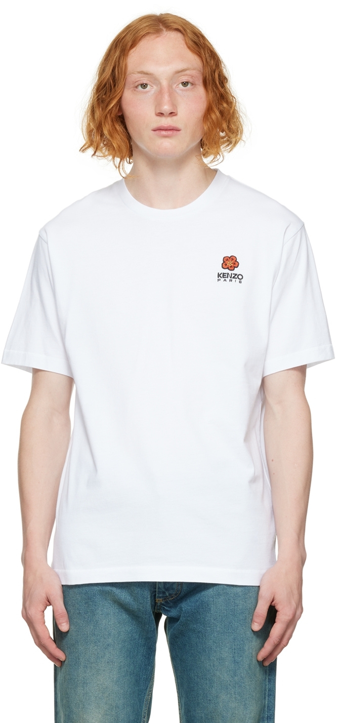 Kenzo White Kenzo Paris Boke Flower Crest T-Shirt