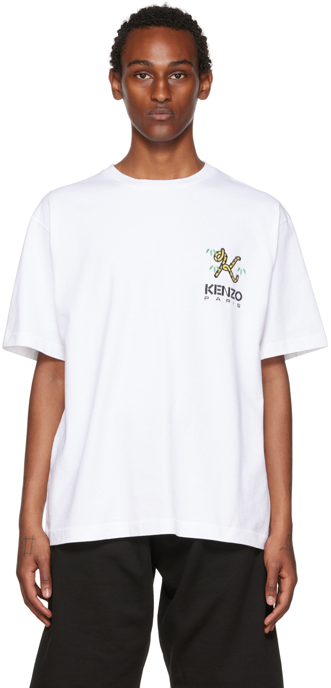 Kenzo White Kenzo Paris Tiger Tail K T-Shirt