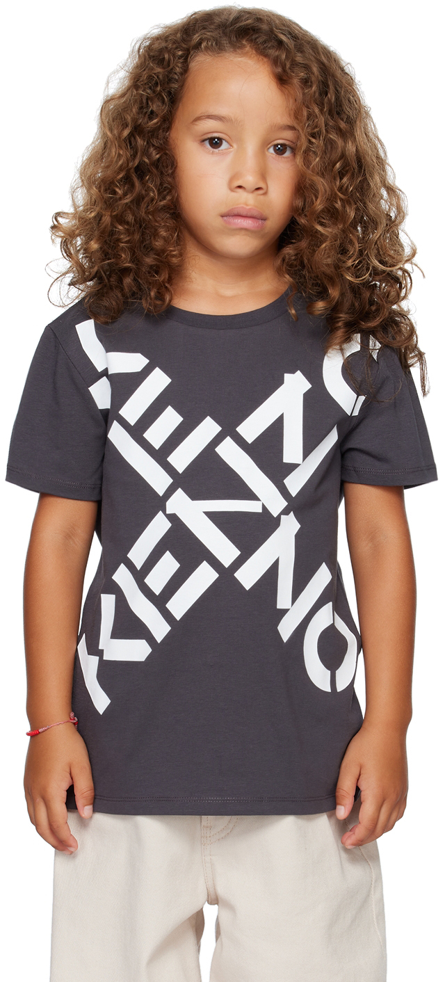 Kenzo Kids Gray Big X T-shirt In 065 - Gris Taupe | ModeSens