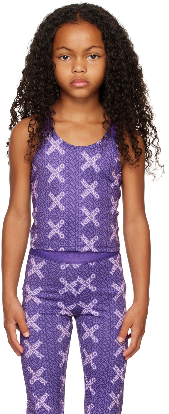 Ssense Bambina Abbigliamento Top e t-shirt Top Tank top Kids Purple Logo Tank Top 