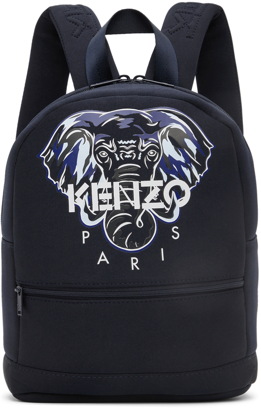 Kenzo Kids Navy Elephant Backpack In 868 - Nocturne