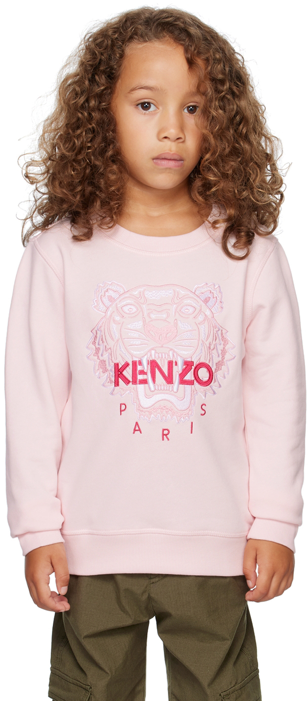 Shop Kenzo Kids Pink Tiger Sweatshirt In 44d - Loukoum