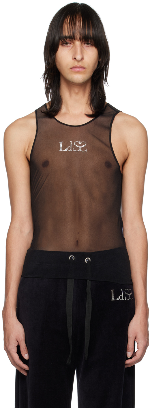 Ludovic de Saint Sernin Black Crystal Logo Tank Top