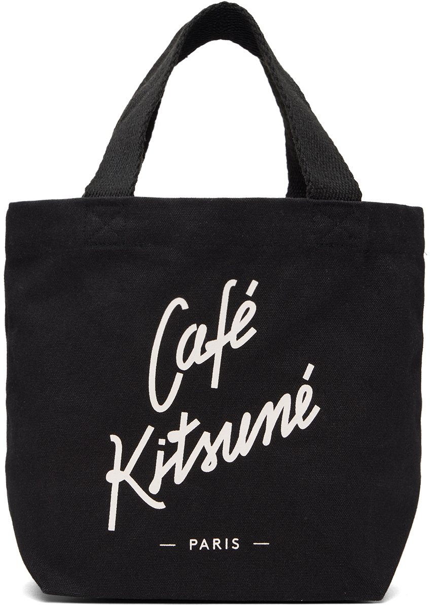 Black Mini 'Cafe Kitsuné Tote by Maison Kitsuné on Sale
