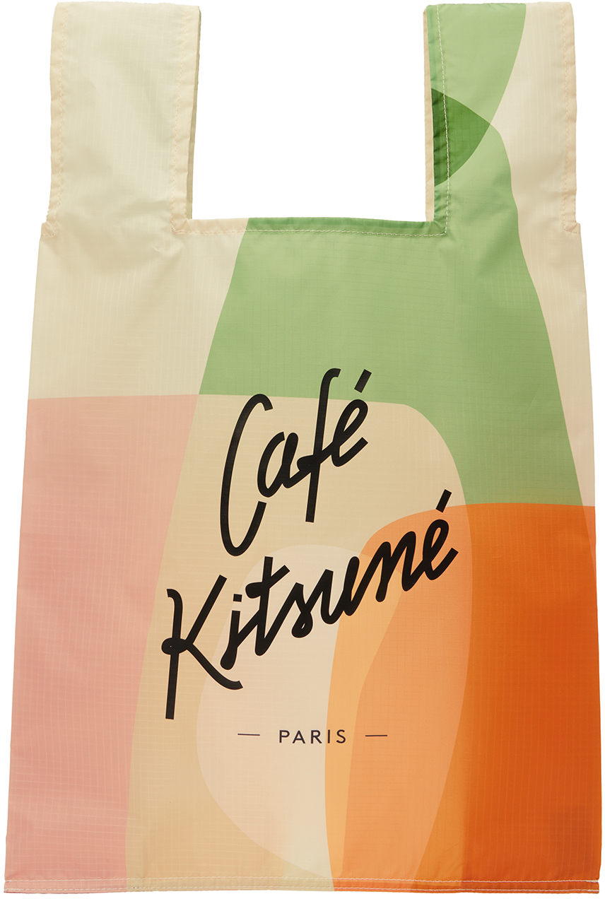 Maison Kitsuné Multicolor Café Tote In M100 Multico Design