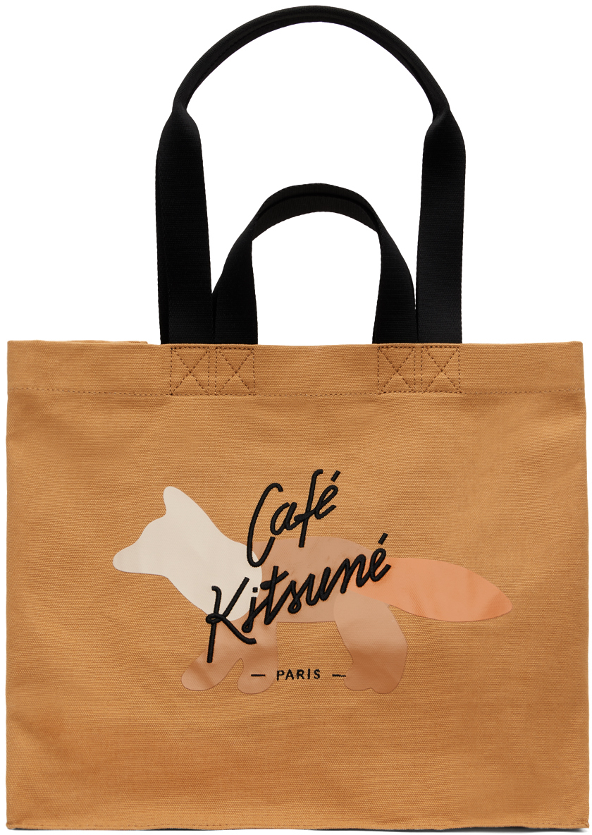 Maison Kitsuné Tan Profile Fox Cafe Double Carry Tote