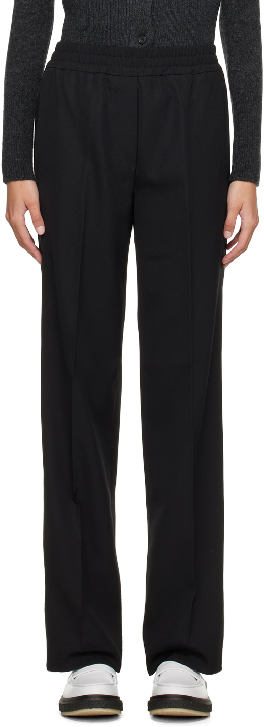 Maison Kitsuné Black Elasticized Trousers