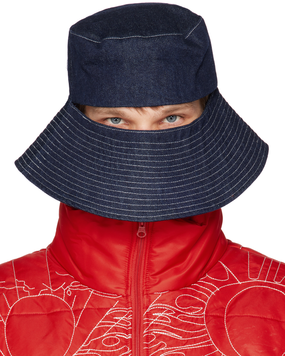 Who Decides War by MRDR BRVDO 인디고 블루 바이저 버킷햇 SSENSE 대한민국