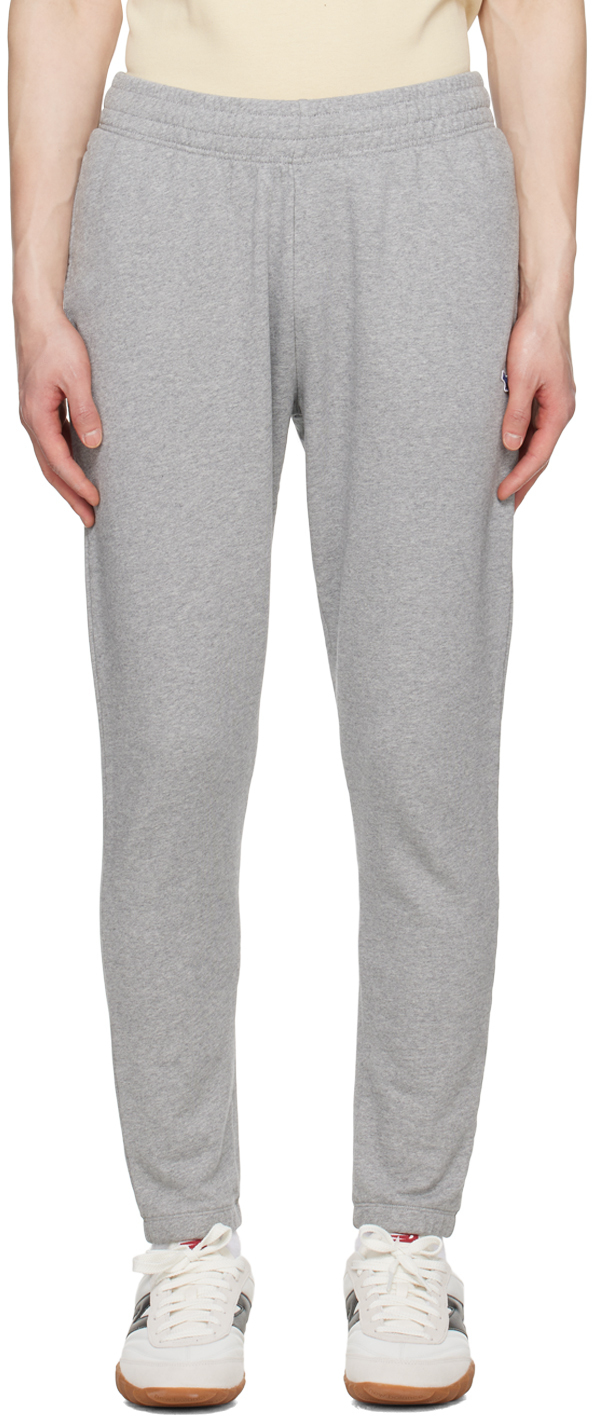 Maison Kitsuné Gray Fox Lounge Pants In H150 Grey Melange