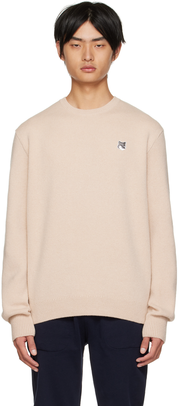 Maison Kitsuné: Beige Fox Head Sweater | SSENSE