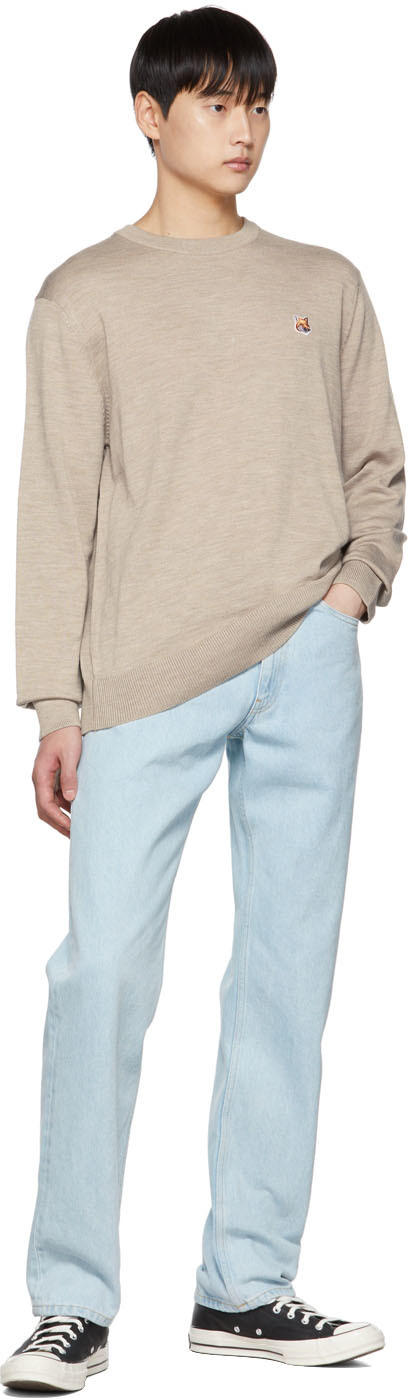Maison Kitsuné ベージュ フォックスヘッド セーター