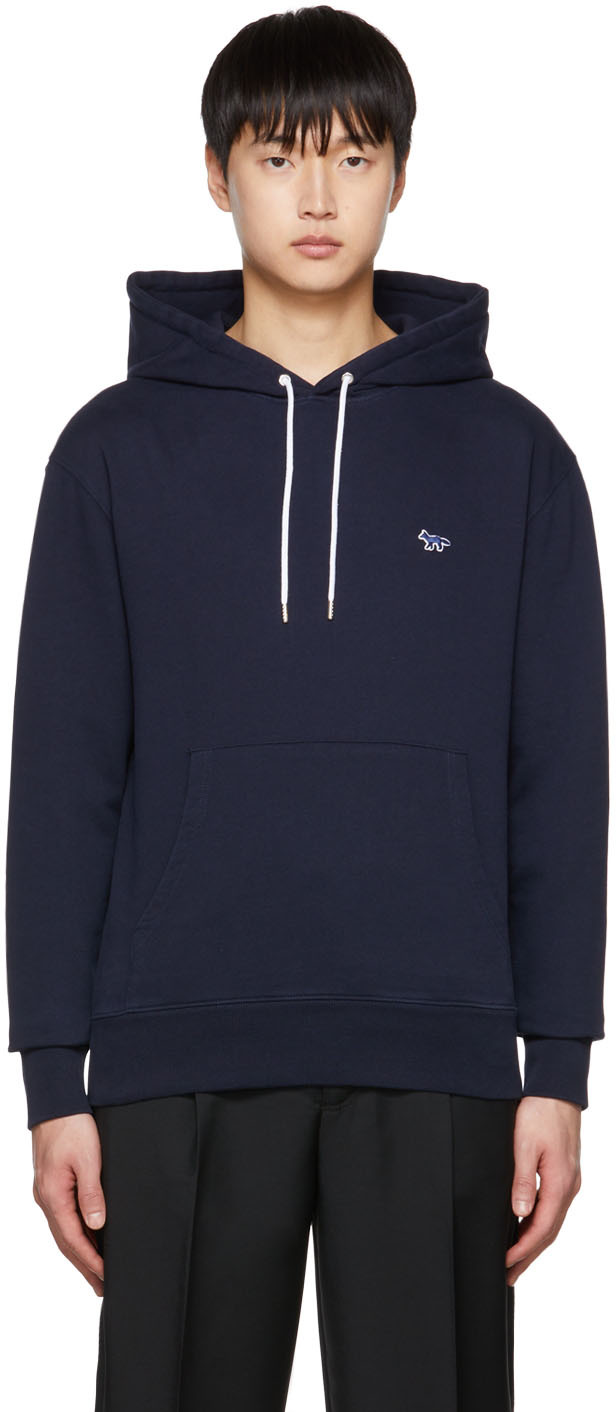 Maison Kitsuné: Navy Fox Hoodie | SSENSE